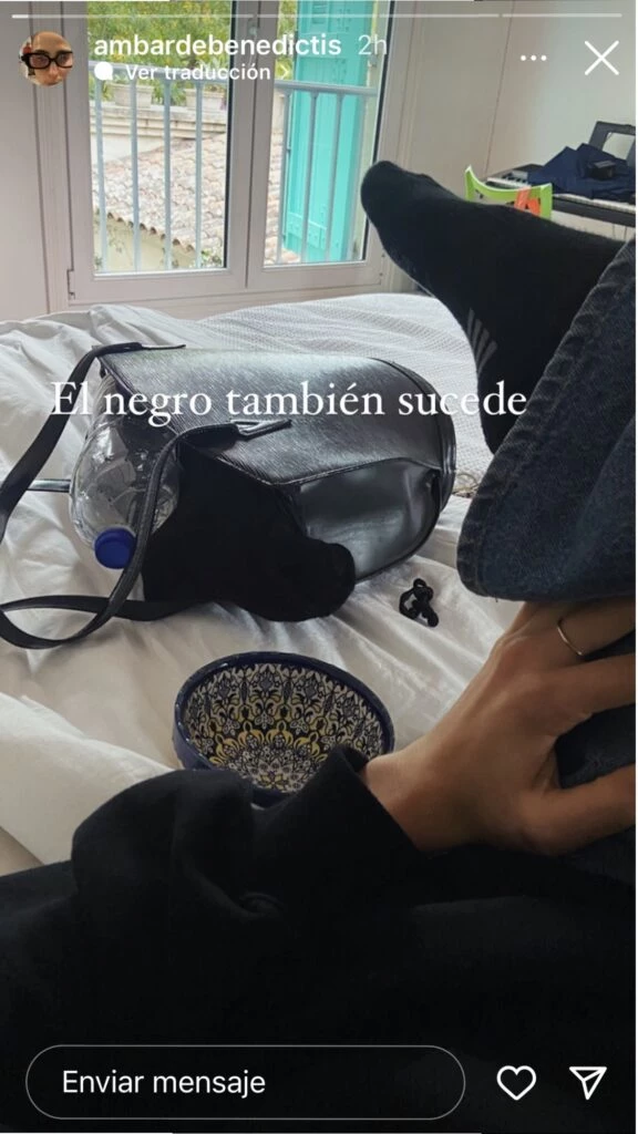 La historia en Instagram de Ámbar de Benedictis. Foto: Instagram.
