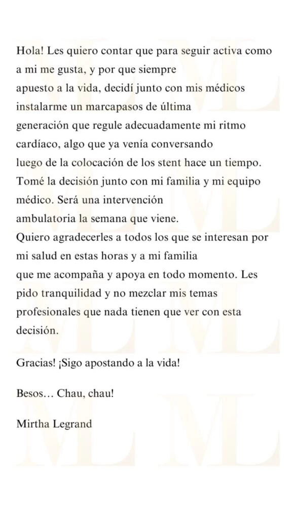 Mirtha Legrand reveló detalles de su operación