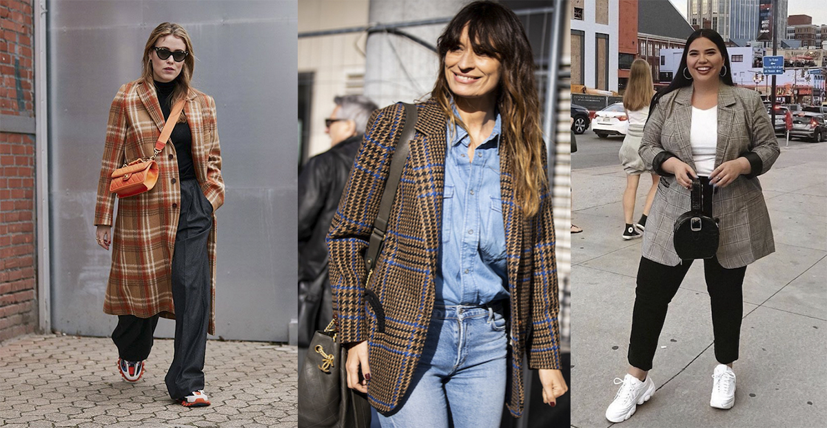 Los mejores looks street style con abrigos a cuadrillé – Revista Para Ti