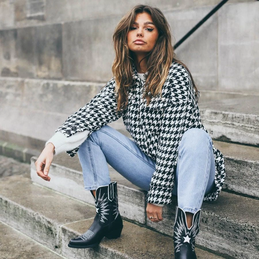 pied de poule looks otoño 2023