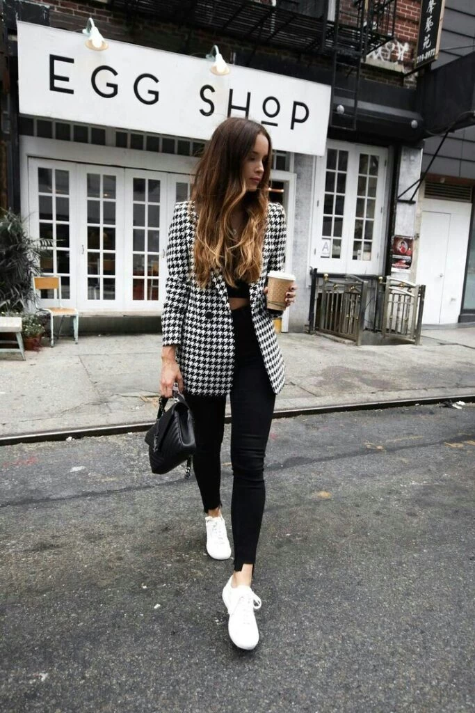 pied de poule looks otoño 2023