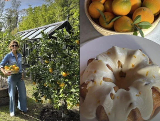 Juliana Awada retomó su rutina de fin de semana y preparó un budín de naranjas: qué receta usó