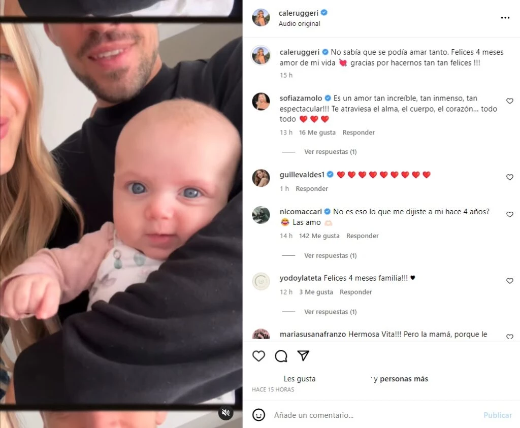 Cande Ruggeri le dedicó un emotivo posteo a su beba