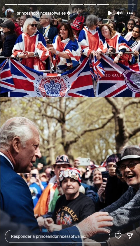 Carlos saluda en el día previo a su coronación.