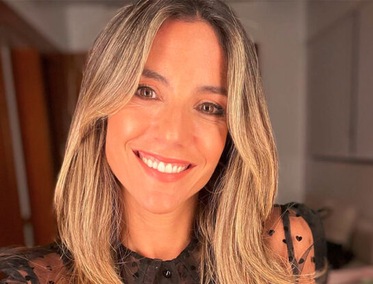 María Belén Ludueña llevó un look muy chic, perfecto para una novia contemporánea