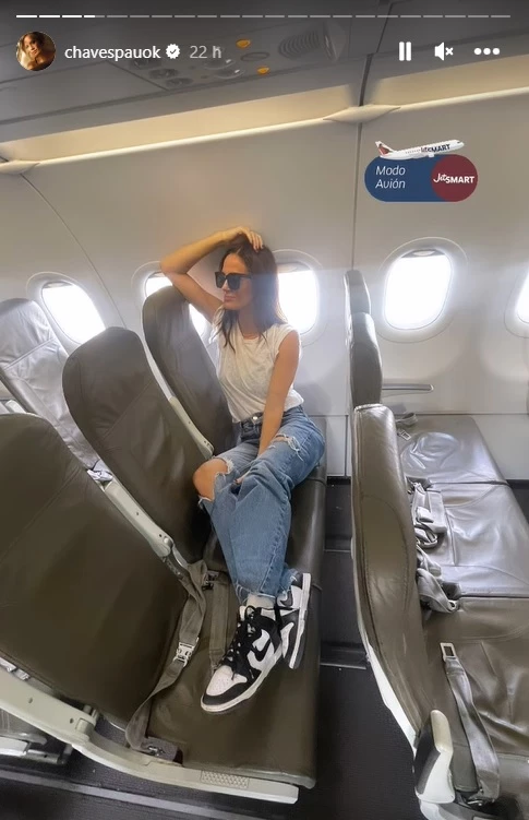 El look de Paula Chaves para viajar en avión