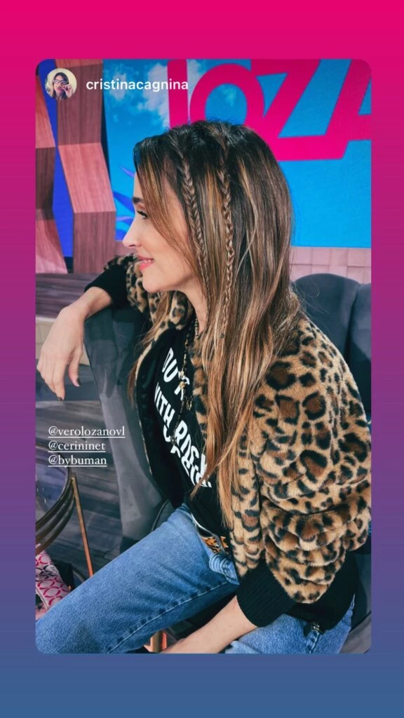 El peinado que lució Vero Lozano con su look animal print