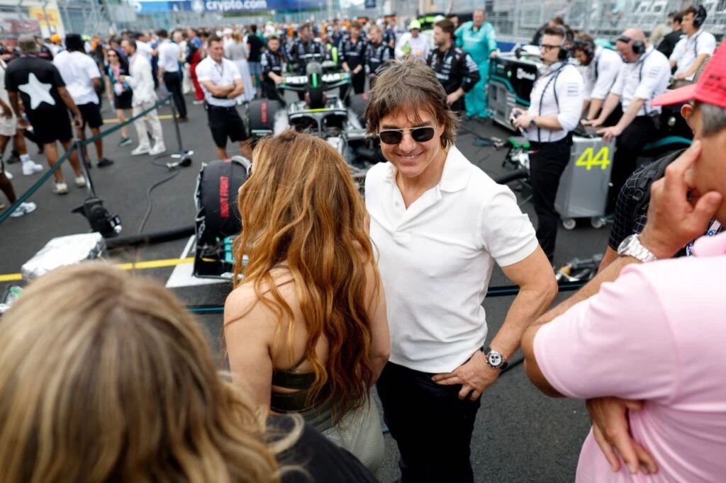 Tom Cruise y Shakira en el Gran Premio Fórmula Uno Miami 2023