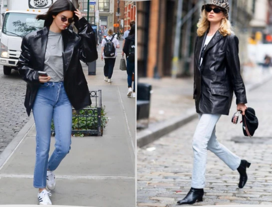 Street style: blazer de cuero y jean, la combinación más canchera de este otoño 2023