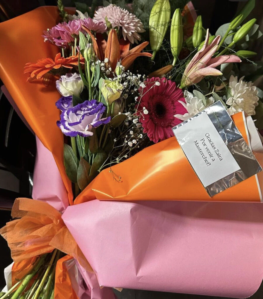 Las flores que le regalaron a Zaira en Masterchef
