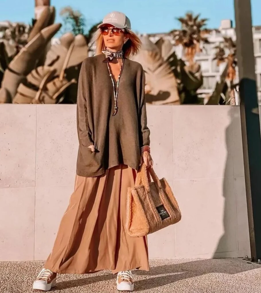 Los mejores looks con básicos para el fin de semana XXL falda boho