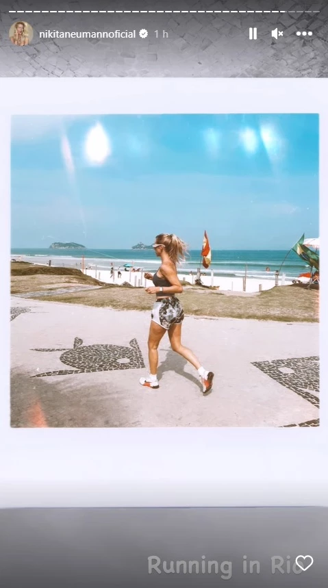 Nicole Neumann continúa con su rutina de ejercicios en Brasil