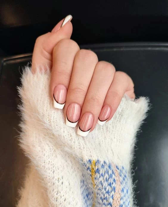 Uñas francesitas doble