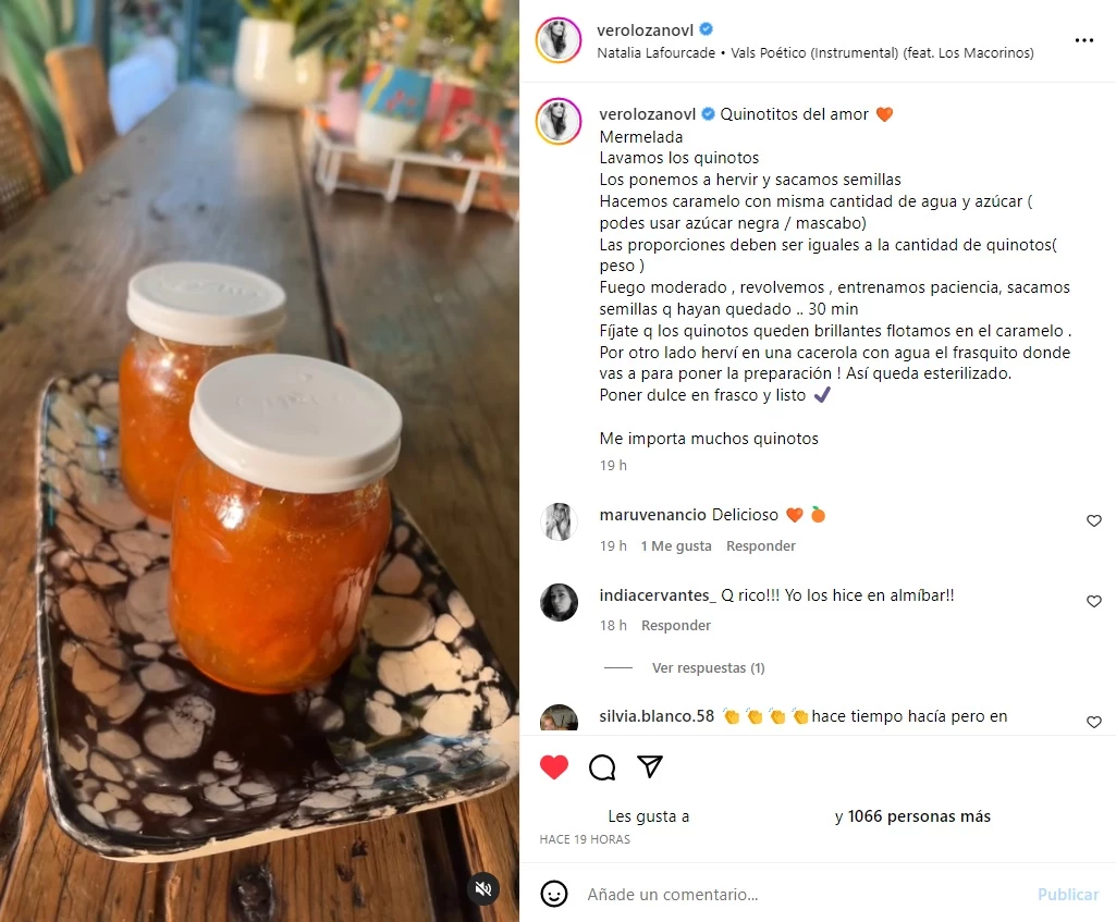 Vero Lozano hizo mermelada casera de quinotos