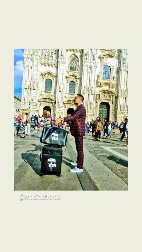 Fabian Medina Flores y Karl Lagerfeld