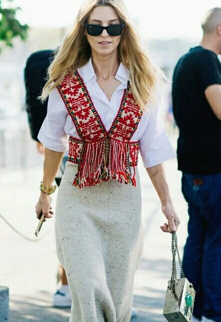 chaleco boho estampado item 2024