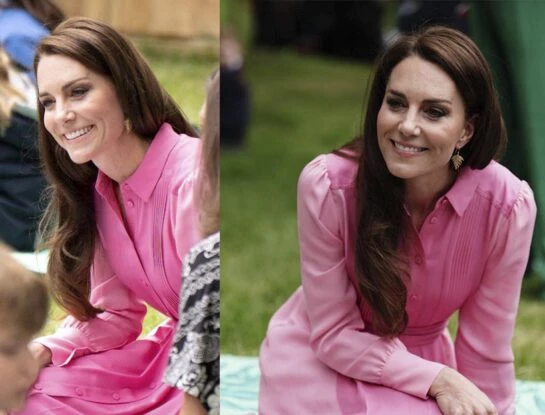 Kate Middleton y su look lady perfecto: con vestido camisero estilo barbiecore
