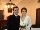 Fernanda Guerrero cuando se casó con Jorge Marrale. A su lado su hermano Martín.