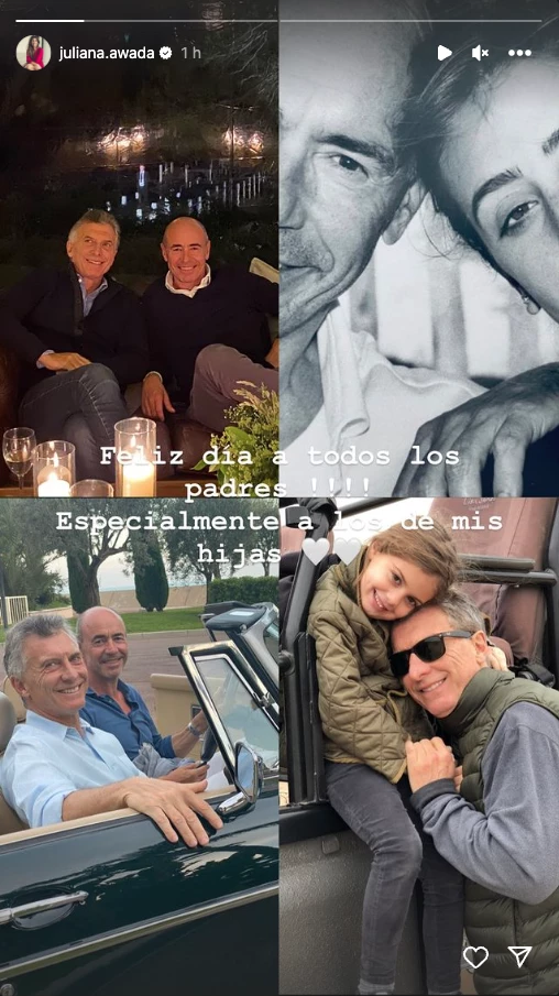 Juliana Awada le deso deliz día a los padres de sus hijas, Mauricio Macri y Bruno Barbier
