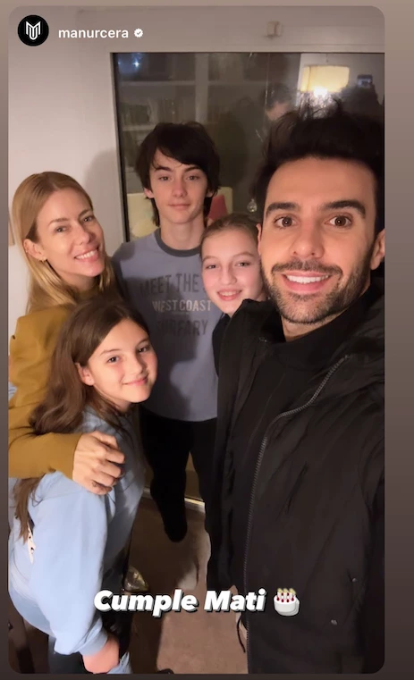 Nicole Neumann con Allegra y Sienna en el cumple de su sobrino Matías Otamendi