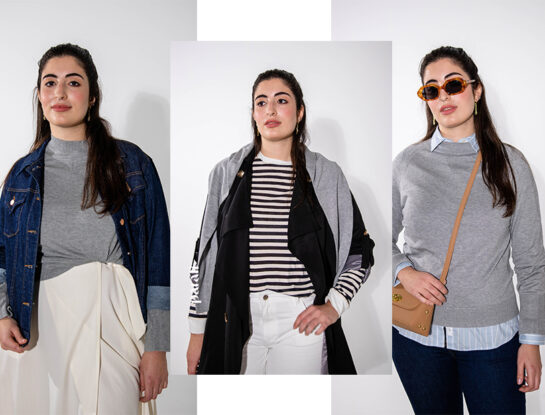 Moda práctica: tres looks funcionales con el mismo suéter gris