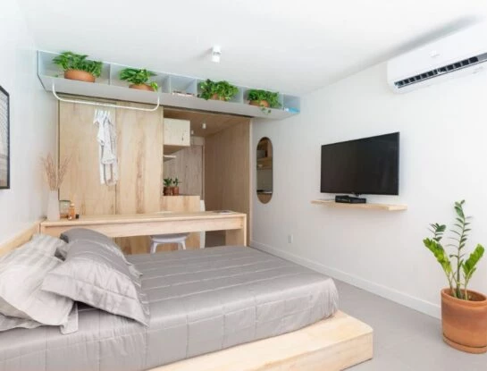 Así se resolvió el diseño y la decoración de un monoambiente chico