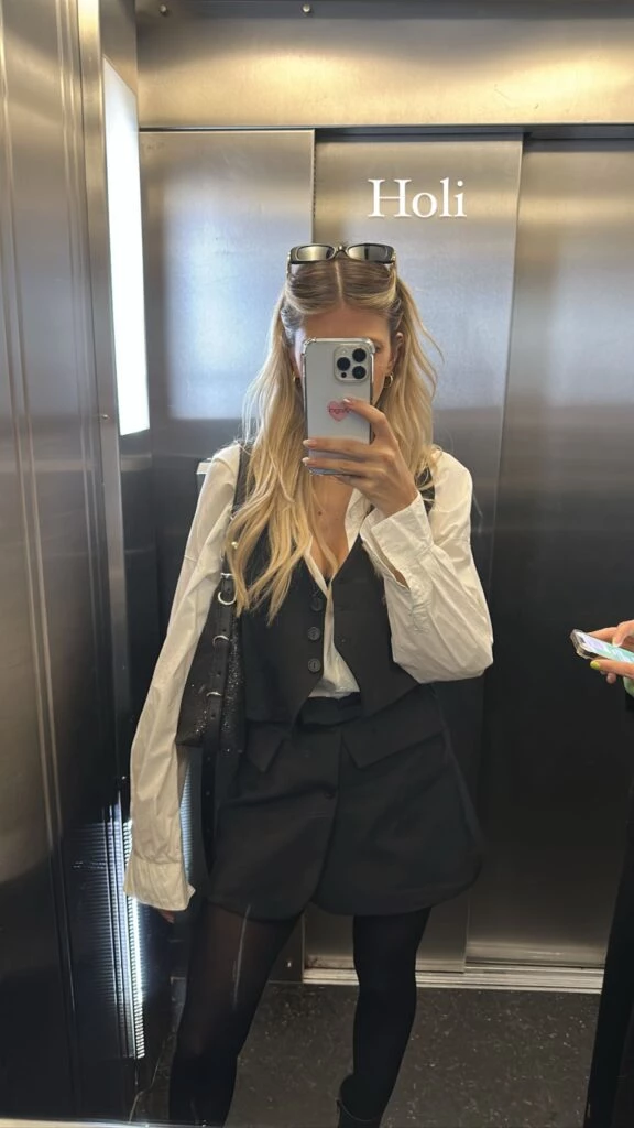 El look preppy de Cande Ruggeri