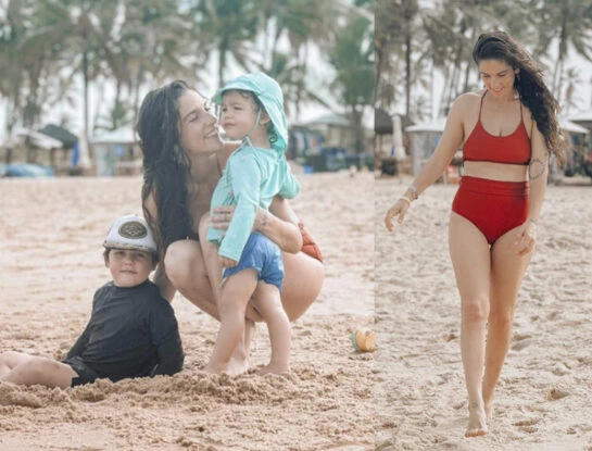 Las fotos del viaje de Juana Repetto y Sebastián Graviotto a Brasil con sus hijos, Toribio y Belisario