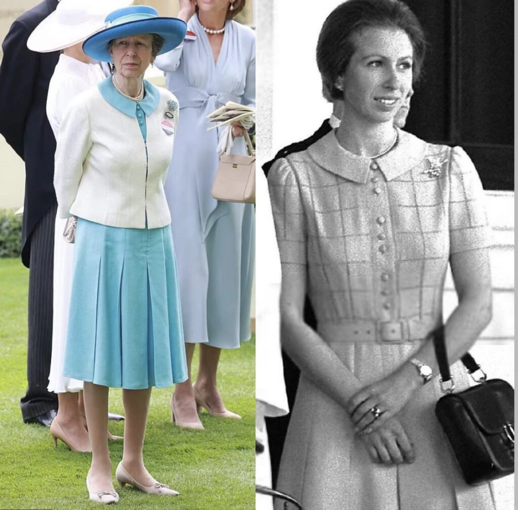 La princesa Ana con el mismo look que usó hace décadas. Foto: Instagram.