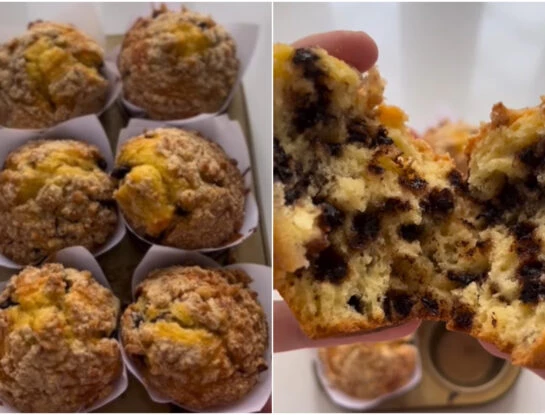 La receta de muffins de nuez y chips de chocolate (ricos y fáciles de preparar)