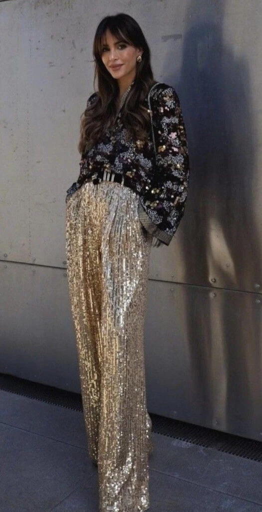 Las lentejuelas conquistan las calles este otoño 2023. Foto: Pinterest.