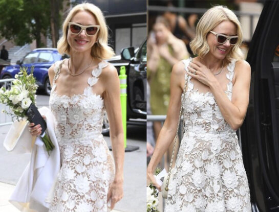 El romántico look de novia de Naomi Watts: llevó un espectacular diseño de Oscar de la Renta en su boda