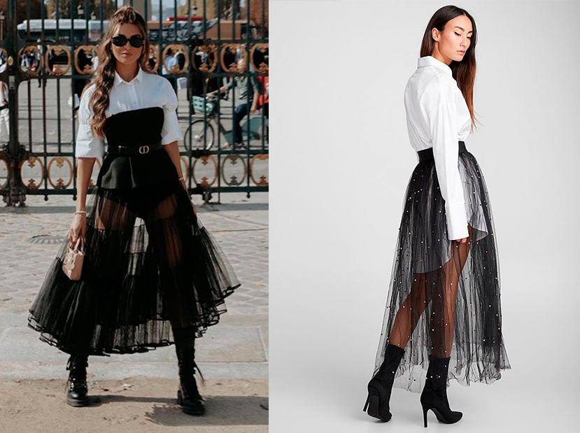 Short Pollera Tul Larga Short Con Tul Largo Falda Larga De Tul Mi