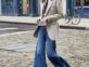 street style looks jeans 2023( bootcut tiro alto 