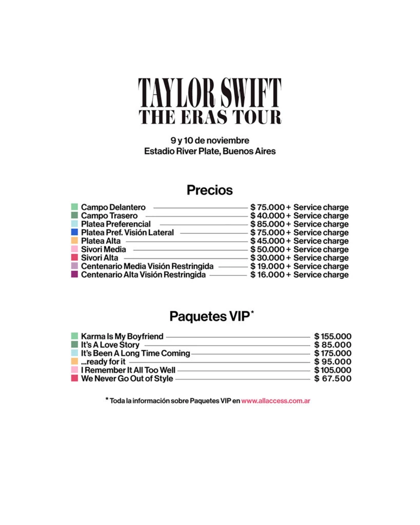 tayor swift en argentina en el estadio monumental