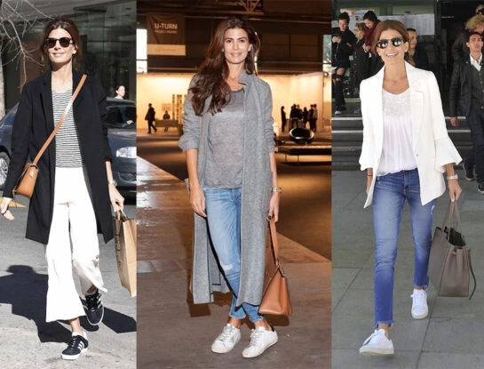 Juliana Awada da cátedra de estilo con sus zapatillas urbanas