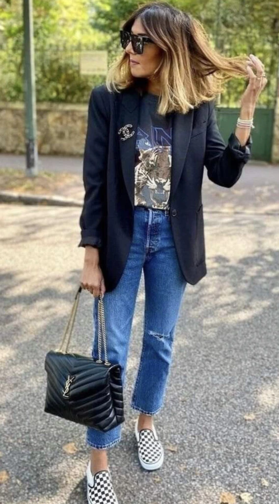 Así se usan los jeans en la oficina. Foto: Pinterest.