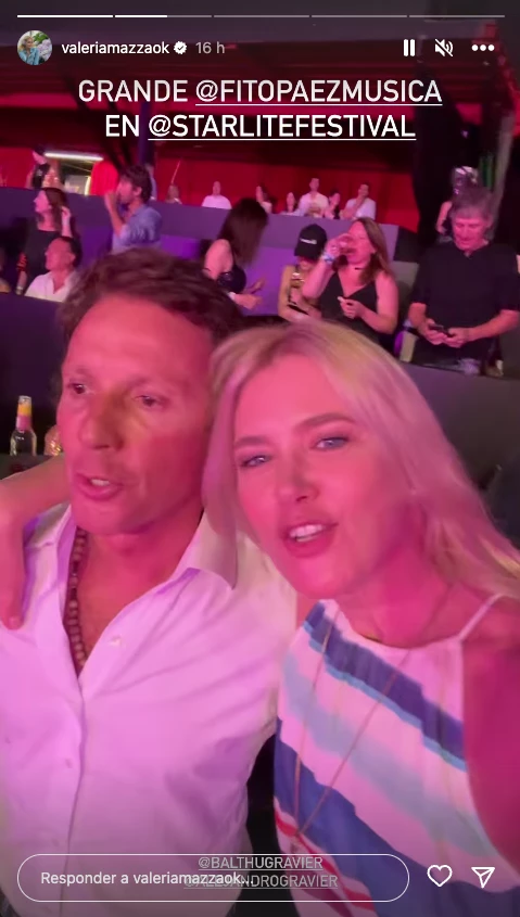 Valeria Mazza, Alejandro y Balthazar Gravier en el festival Starlite de Marbella, donde actuó Fito Páez