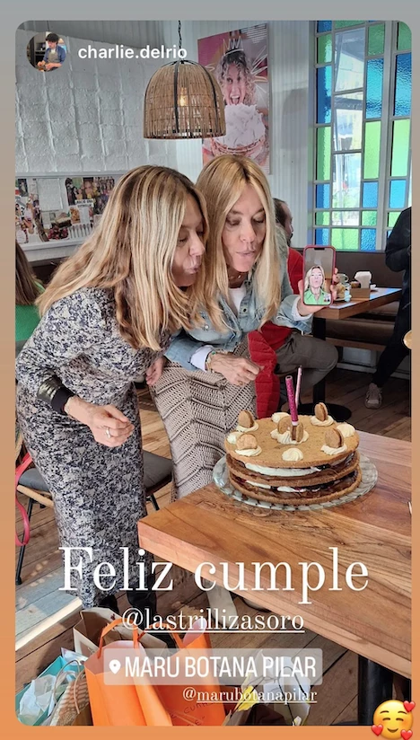 Trillizas de oro con Maru Botana celebrando su cumpleaños