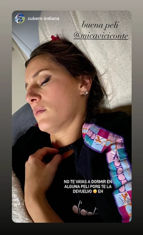 Mica Viciconte se durmió viendo una peli