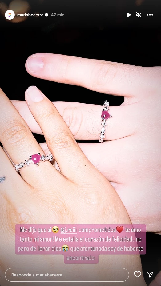 Maria Becerra se comprometió
