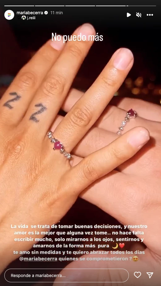 Maria Becerra se comprometió