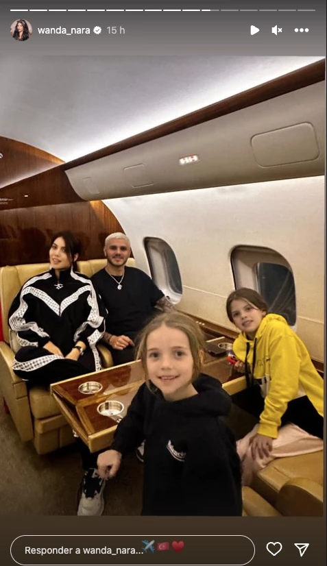 Wanda Nara en vuelo a Turquía