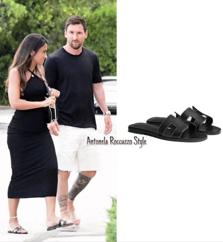 El look total black de Antonela Roccuzzo en Miami. Foto: Instagram.
