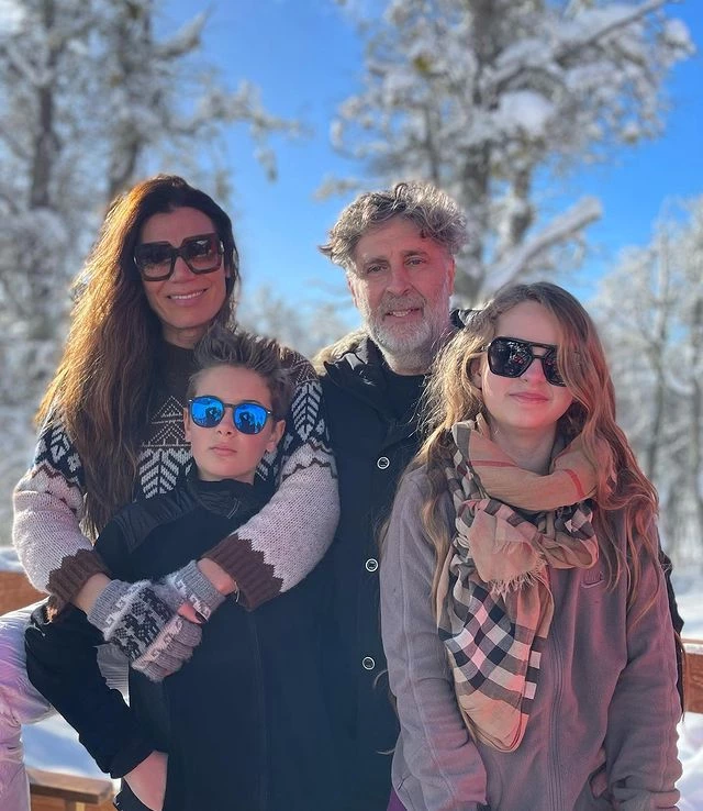 Flor de la V con su familia en la Patagonia