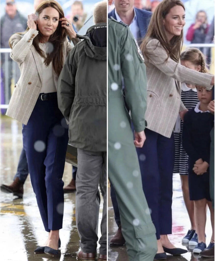 Kate Middleton apostó por pantalones y blazer. Foto: Instagram.