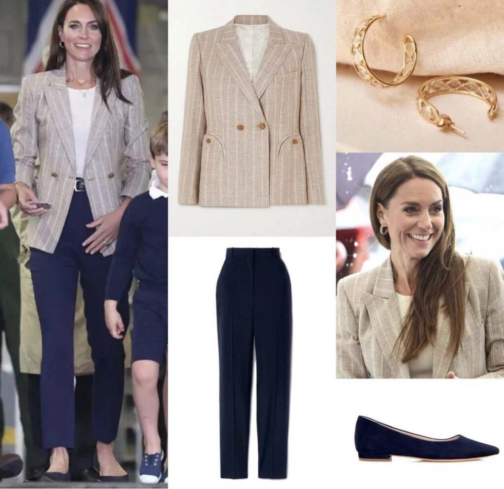 Kate Middleton apostó por pantalones y blazer. Foto: Instagram.