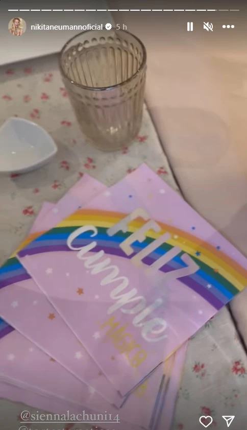 La decoración del cumple de Sienna, la hija de Nicole y Fabián