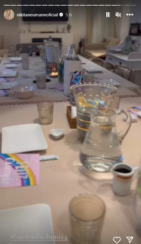 La decoración del cumpleaños número 9 de Sienna, la hija de Nicole Neumann y Fabián Cubero