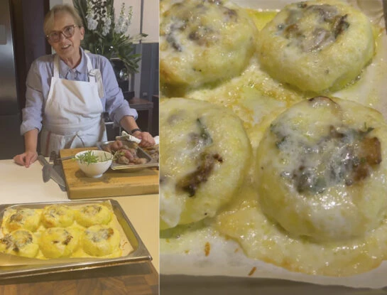 Receta fácil y deliciosa de Dolli Irigoyen para unos ricos niditos de papa con champiñones